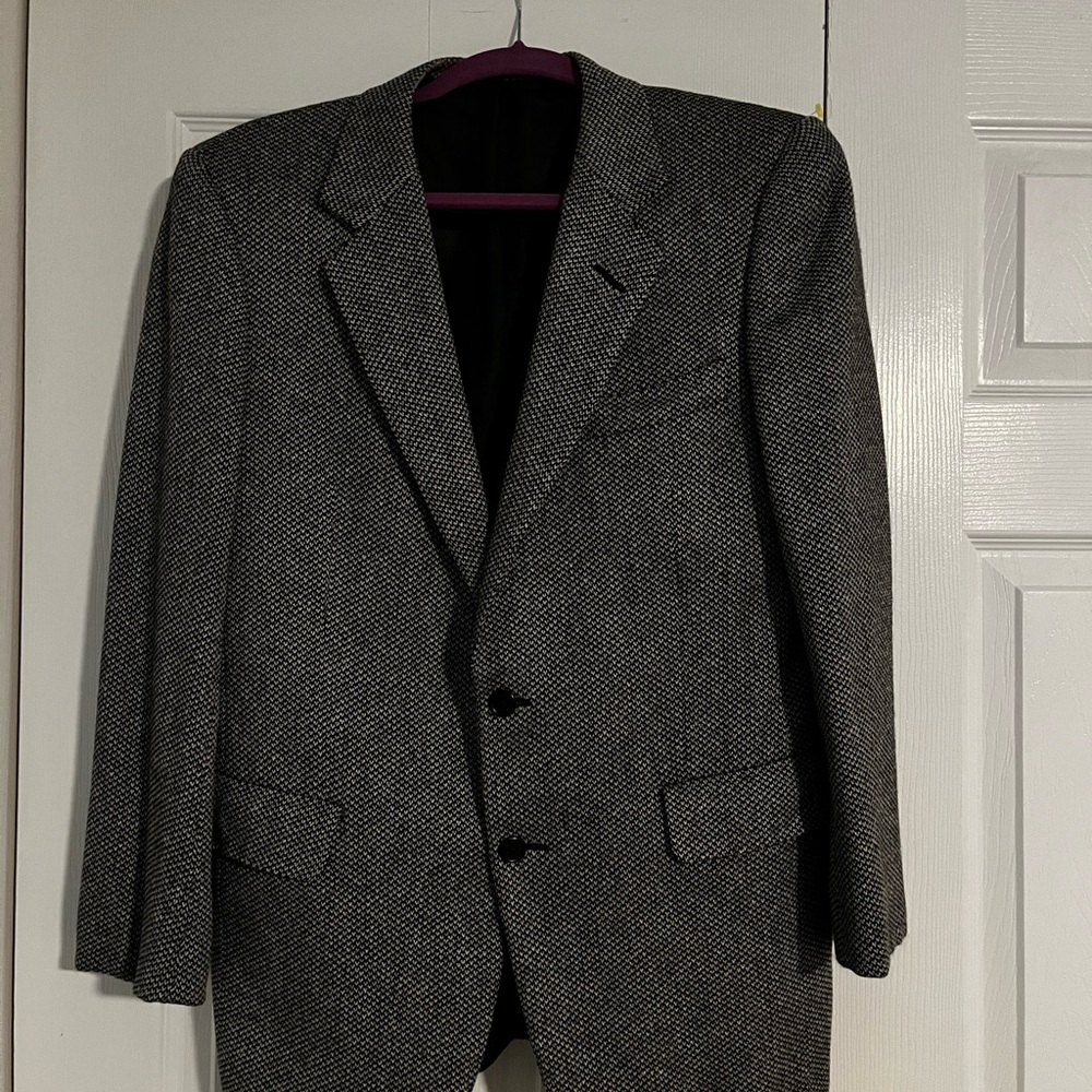 🤑3 for $12 🤑BARGAIN ALERT! $5 Vintage Men's Black and White Tweed Blazer - Picture 2 of 14